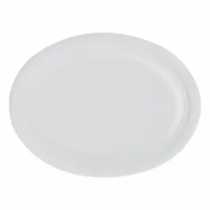 Farfurii trestie ovale albe 25x20 cm 50 buc