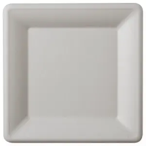 Farfurii trestie patrate albe 25 cm 50 buc
