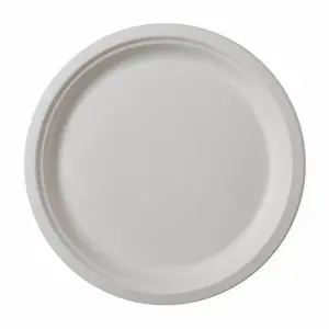 Farfurii trestie rotunde albe 22 cm 50 buc