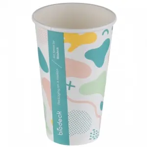 Pahare carton bio artwork 480 ml 25 buc