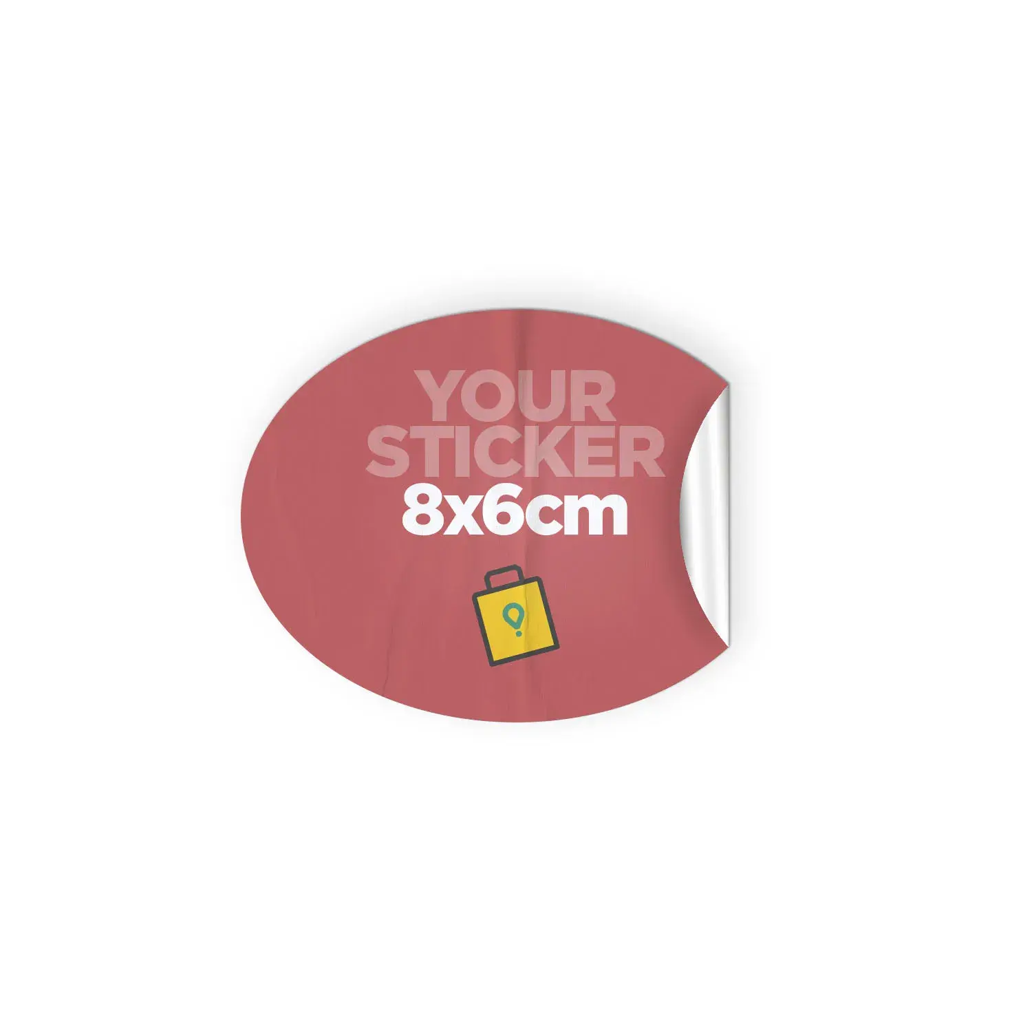 Pegatinas vinilo ovaladas (8x6cm) Personalizada