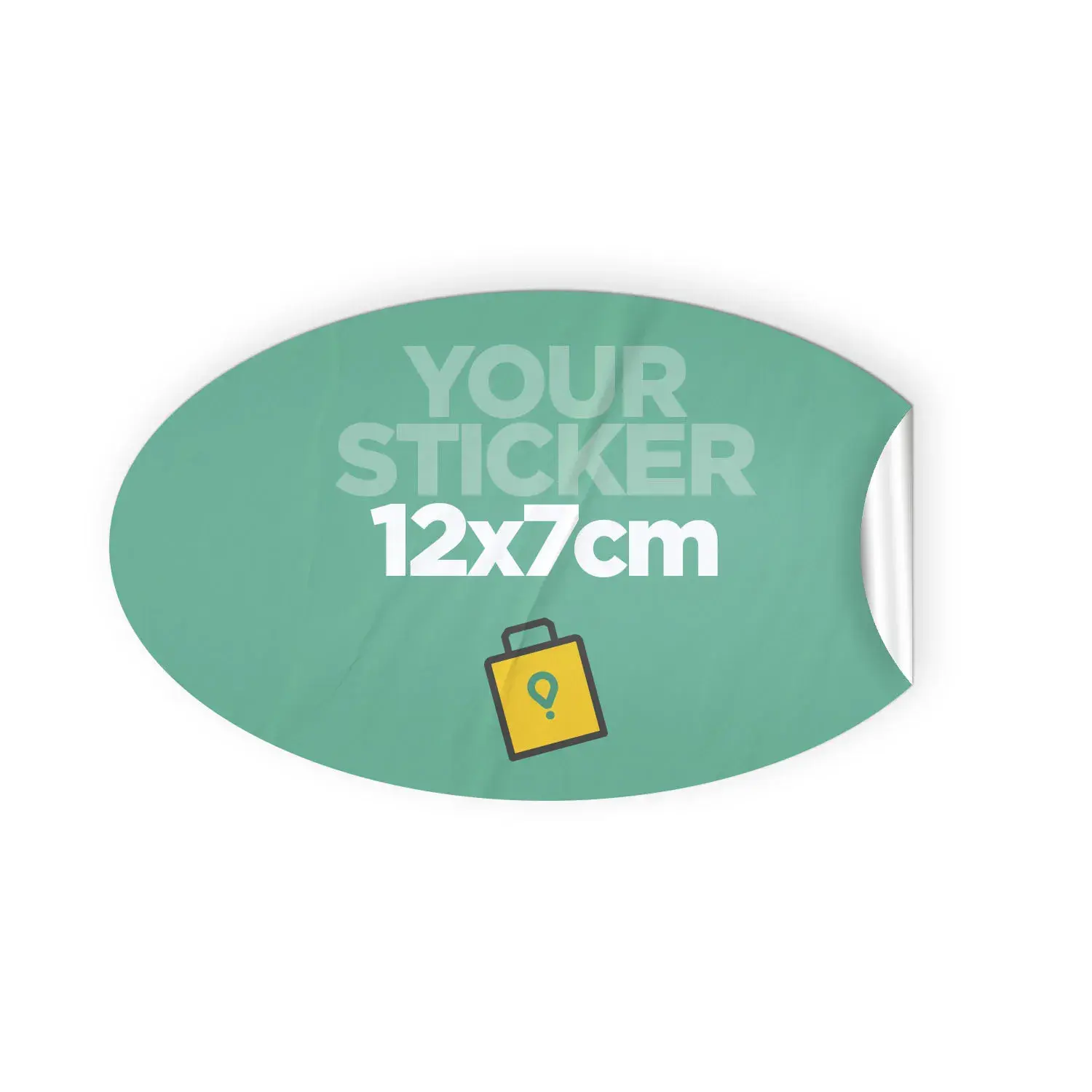 Autocolantes de vinil ovalados (12x7cm) Personalizados