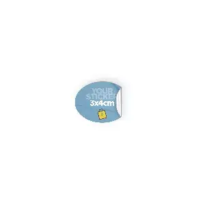 Pegatina vinilo ovalada (3x4 cm) Personalizada