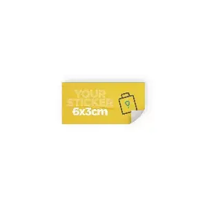 Pegatina vinilo rectangular (6x3 cm) Personalizada