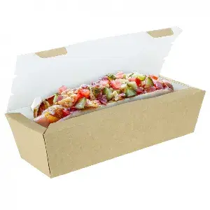 250 Uds. Envases para hot dog grandes de cartón kraft | Ref: PGYFK1
