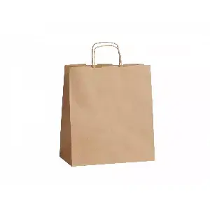 Torba papierowa z uchwytem srkręcanym, brązowa250x150x320 mm brązowa