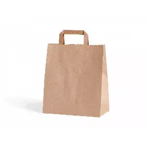 Torba papierowa z uchwytem płaskim, brązowa 180x85x230 mm