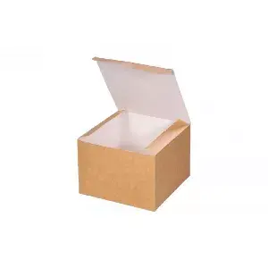 Pudełko dla burgera papierowe, biało brązowe 135x135x95 mm
