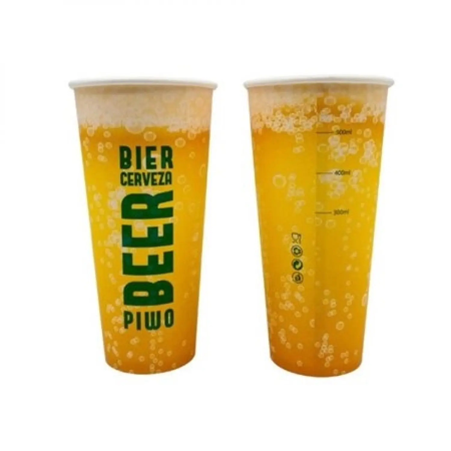 Papierowy kubek do piwa, 500 ml, średnica 90 mm