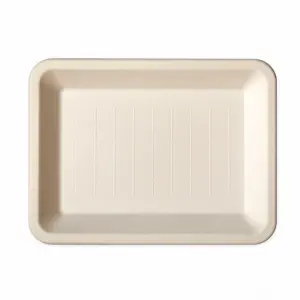 Platouri trestie albe 18x13 cm 50 buc