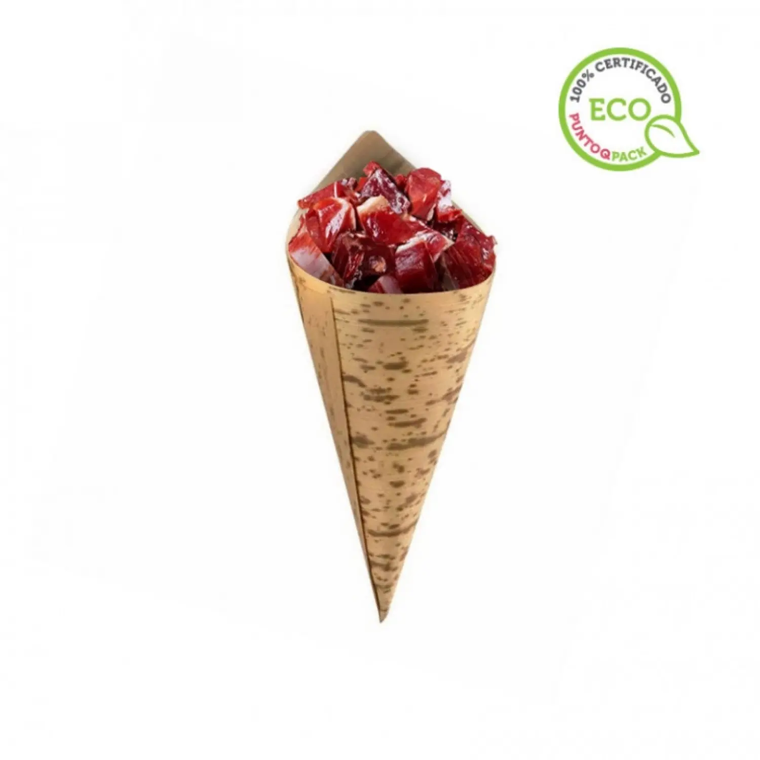100 unidades de cones de bambu para catering premium, altura de 13cm | Ref: PW210BBCOB13