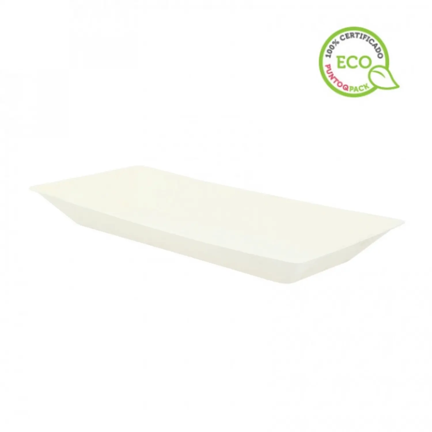 50 unidades. Pratos retangulares de fibra para catering (26x13cm) | Ref: PW210ECOD2614