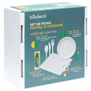 Set picnic biodegradabil 12 persoane