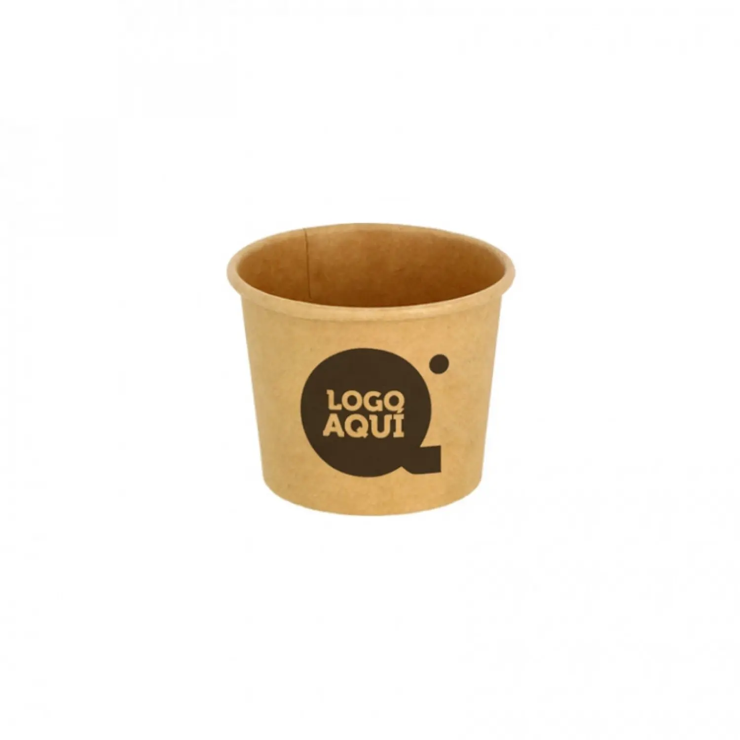 Tarrina para salsas cartón ECO kraft (90ml) Personalizada 1 Tinta