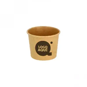 Tarrina para salsas cartón ECO kraft (90ml) Personalizada 1 Tinta