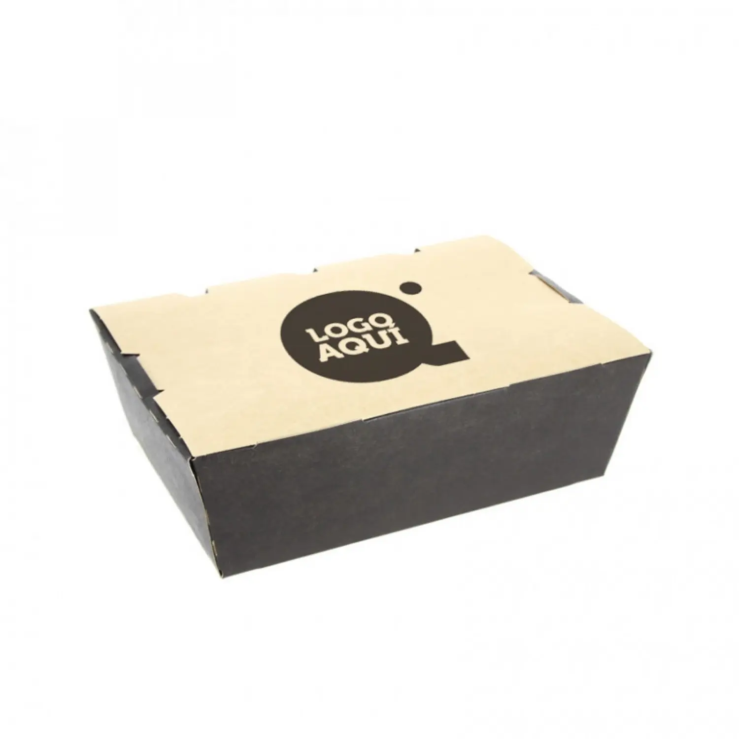 Envase neo kraft raciones de fritos y sándwiches (1400cc) Personalizado 1 tinta