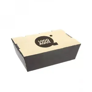 Envase neo kraft raciones de fritos y sándwiches (1400cc) Personalizado 1 tinta