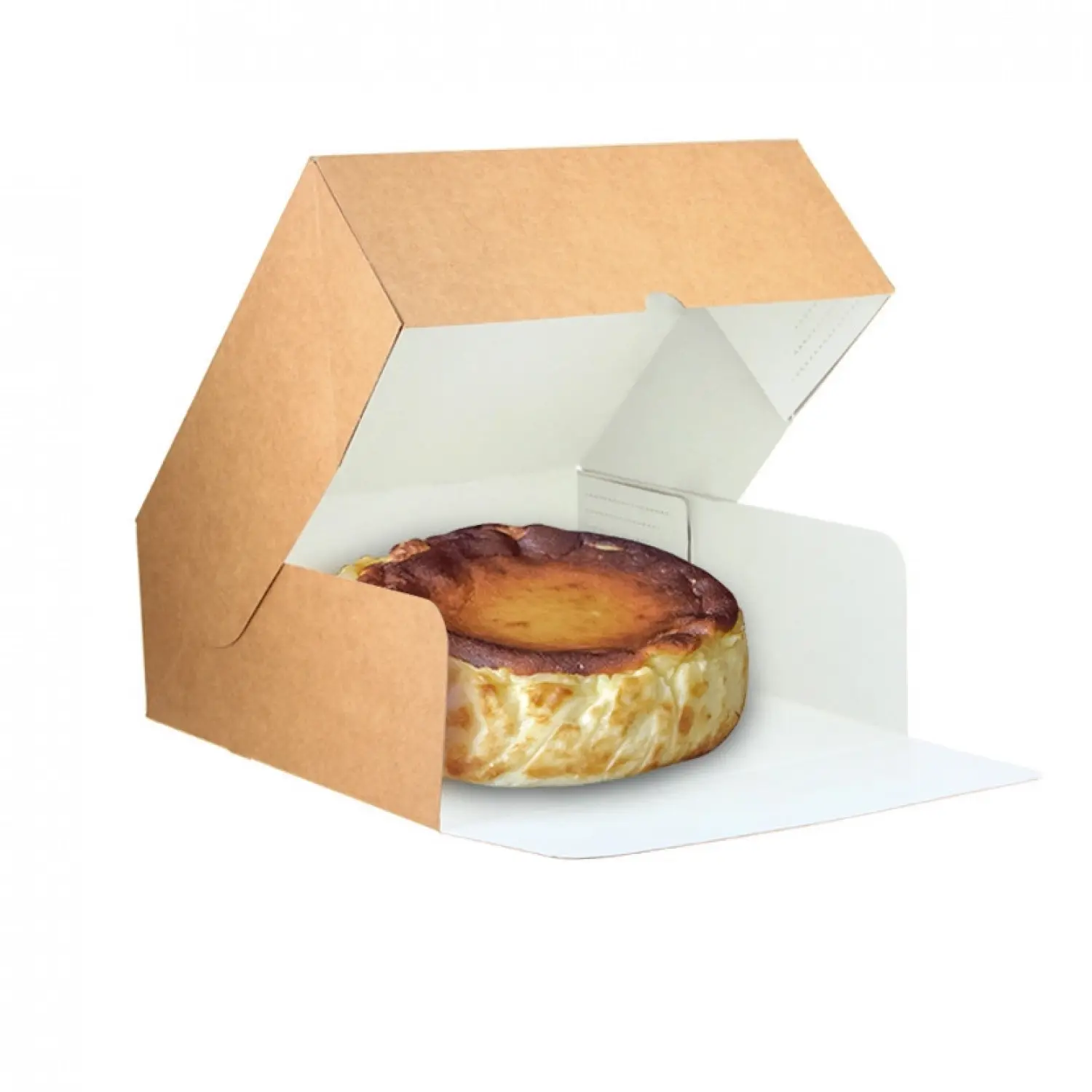 25 unidades. Caixa de bolo de papel kraft com abertura frontal (23x23x10 cm) | Ref: TAR007