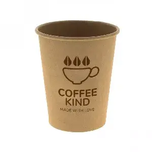 Vasos para café kraft impreso : Caras - 1, Dimensiones - M|9,4cm|240ml|8Ø, Tintas - 1